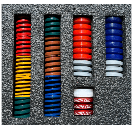 Simagic P1000 brake upgrade kit arranged inside foam insert showing full kit components and organized layout