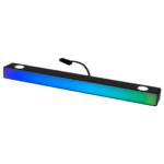Simagic P1000 Sim Ray-Bar showing RGB lighting effect with gradient colors for immersive pedal setup