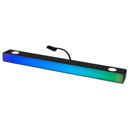 Simagic P1000 Sim Ray-Bar showing RGB lighting effect with gradient colors for immersive pedal setup