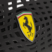 Ferrari Scuderia shield badge on perforated side panel of F-GT Elite 160 Ferrari Edition