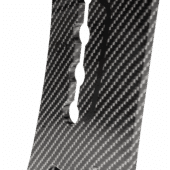 Close-up of carbon fibre plate texture from F-GT Elite 160 Ferrari Edition cockpit