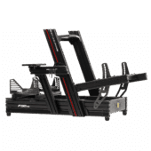 Side view of bare F-GT Elite 160 Ferrari Edition chassis with carbon mounts and red stripe uprights