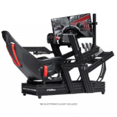 Next Level Racing F-GT Elite 160 cockpit fully set up with monitor, wheelbase and pedals