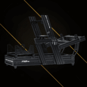 Studio render of the Next Level Racing F-GT Elite 160 aluminium extrusion cockpit chassis