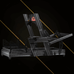 Next Level Racing F-GT Elite Formula and GT aluminium cockpit shown from front angle with front and side wheel mount