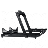 Next Level Racing F-GT Elite Lite side profile showing adjustable wheel and pedal mounting