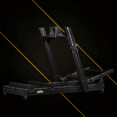 Premium studio render of the GT Elite Lite front and side frame on a black and gold background highlighting its aluminium construction.