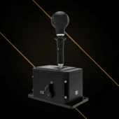 Simagic DS-8X shifter front view showing H-pattern and sequential mode selector lever