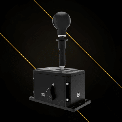 Simagic DS-8X shifter front view showing H-pattern and sequential mode selector lever