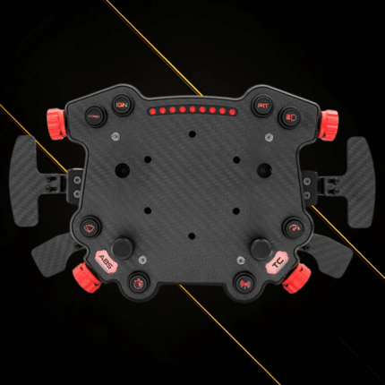 Simagic GT Pro Hub front view with illuminated LED shift lights and buttons active