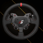 Simagic GT1-R steering wheel leather version with red center stripe and ergonomic grip