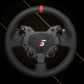 Simagic GT1-R steering wheel leather version with red center stripe and ergonomic grip