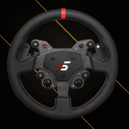 Simagic GT1-R steering wheel leather version with red center stripe and ergonomic grip