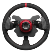Simagic GT1-R rear view showing magnetic paddle shifters and quick release mount