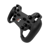 Simagic GT4-C angled perspective showing full wheel design and control layout