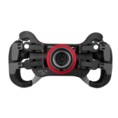 Simagic GT4-C rear view showing quick release hub and dual magnetic paddle shifters