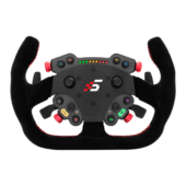 Simagic GTC-C steering wheel with illuminated LED shift lights and RGB control buttons active