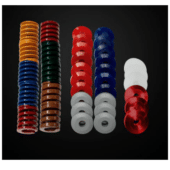Simagic P1000 brake upgrade kit elastomers and springs set showing multiple colored resistance options for pedal tuning