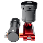 Front view of Simagic P1000 hydraulic brake system showing reservoir and pressure assembly