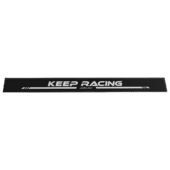 Simagic P1000 Sim Ray heel stop front view with Keep Racing branding and integrated lighting strip