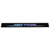 Simagic P1000 Sim Ray heel stop with RGB lighting effect showing illuminated Keep Racing branding