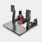 Simagic P2000R-2P pedals angled perspective showing dual pedal configuration and base plate