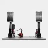Simagic P2000R-2P hydraulic pedals straight front view showing dual pedal layout and perforated pedal plates