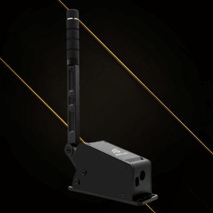 Detailed angled view of Simagic TB-1 handbrake highlighting base unit and connection ports