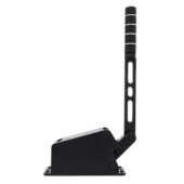 Side profile of Simagic TB-1 handbrake highlighting lever length and mounting base