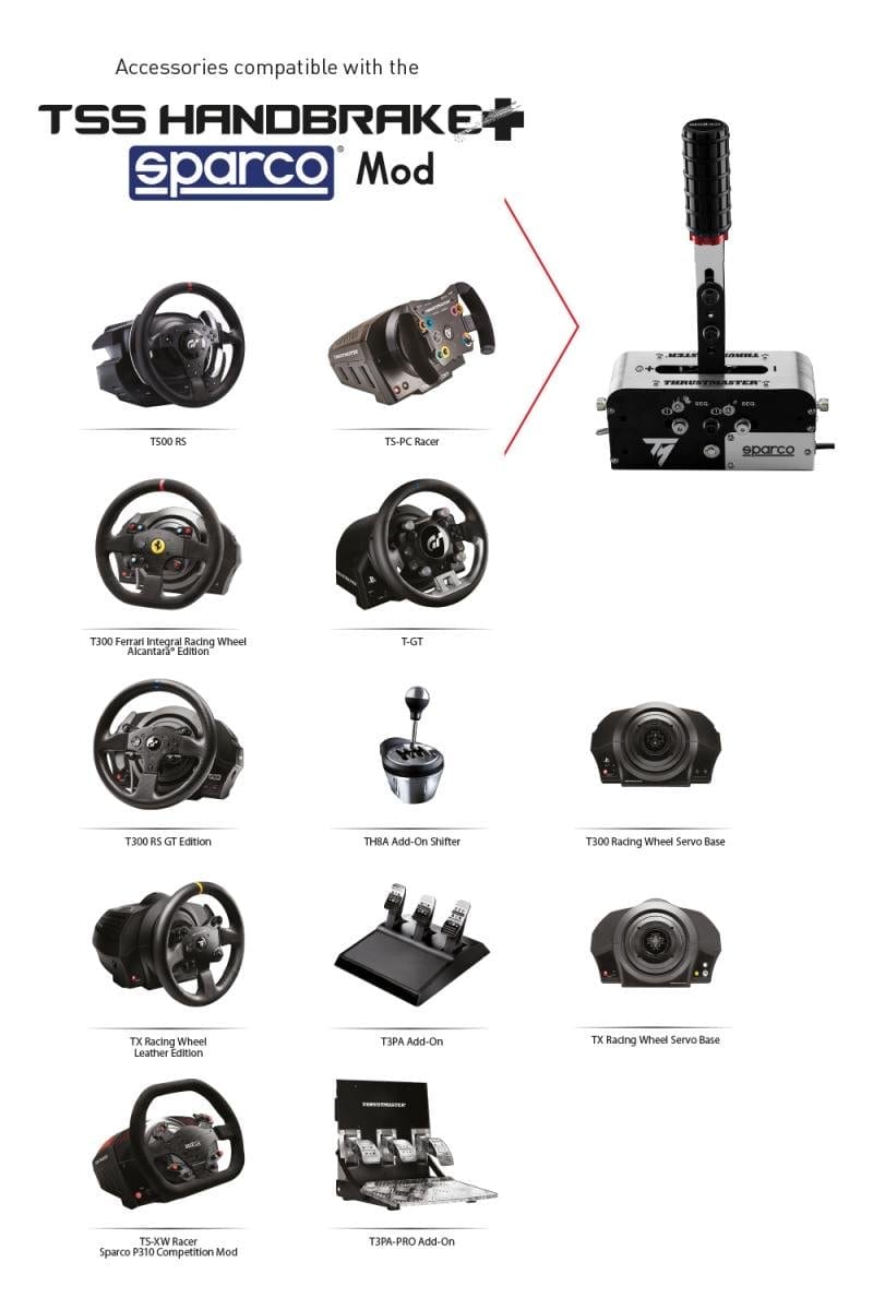 ▷ Thrustmaster TSS Handbrake Sparco Mod Noir, Acier inoxydable Frein à main  Analogique PC, PlayStation 4, Xbox One