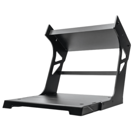 Simagic P1000 inversion kit frame in angled view for inverted pedal mounting configuration
