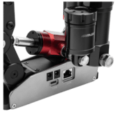 Close-up of Simagic TB-RS handbrake ports showing USB and CAN connections