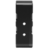 Rear profile of Simagic P2000 haptic bracket showing mounting points and solid aluminium body