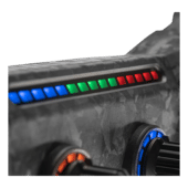 Close-up of Simagic GT Neo LED light bar showing RPM indicator lights
