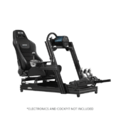 NLR Elite ers3 reclining seat - PU Leather & Suede Edition Mounting a GT Elite Frame with Electronics - Front Right Angled View