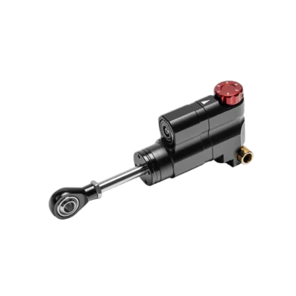 Isolated view of Simagic P-HTS hydraulic throttle system showing piston and adjustment dial
