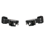 Asetek clutch paddles front angle view showing dual paddle modules with spring mechanism and adjustable mounting system