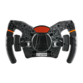 Asetek Forte Formula wheel rear view showing magnetic shifters and paddle system