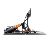 Asetek Forte S Series pedal side profile highlighting hydraulic brake system and throttle linkage geometry