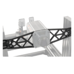 Asetek front mount bracket for sim racing wheelbase with rigid structure and precision alignment on aluminium rig