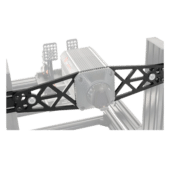 Asetek front mount bracket for sim racing wheelbase with rigid structure and precision alignment on aluminium rig