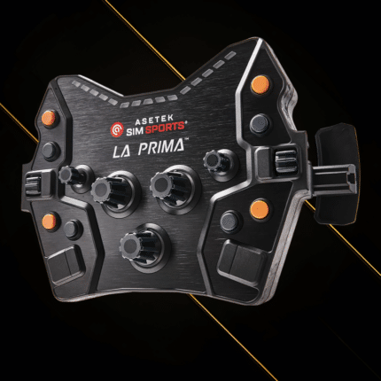 Asetek La Prima sim racing button box front view with rotary encoders and push buttons