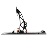 Asetek La Prima clutch pedal side profile showing adjustable geometry and high-quality construction for performance driving