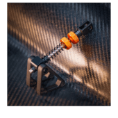 Asetek La Prima brake spring and damper assembly for adjustable resistance and realistic pedal feedback