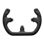 Asetek Open D leather handles close-up showing perforated leather texture and contrast stitching for enhanced grip and comfort