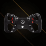 Cube Controls Mercedes AMG GT Edition sim wheel front view with AMG branding and carbon faceplate