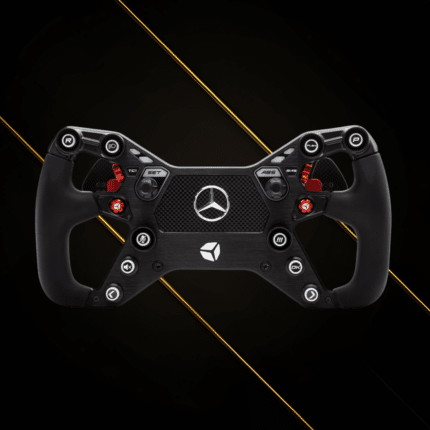 Cube Controls Mercedes AMG GT Edition sim wheel front view with AMG branding and carbon faceplate