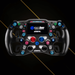 Cube Controls CSX-3 steering wheel front view with integrated LCD display and RGB backlit controls