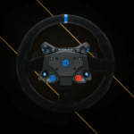 Cube Controls GT Pro V2 round suede steering wheel front view with Reparto Corse premium rim design