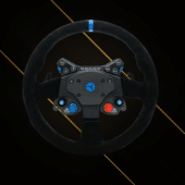 Cube Controls GT Pro V2 round suede steering wheel front view with Reparto Corse premium rim design